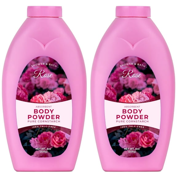 R-NEU Body Bath Powder for Women, Talc-Free, Rose Dusting Powder, Extra Large Bottle, 16oz