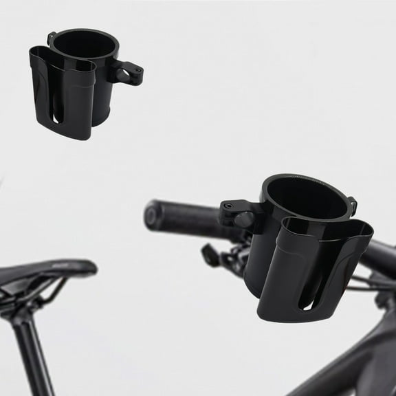 Violete Universal Cup Holder with Phone Mount for Stroller, Bike, Wheelchair – 2-in-1 ABS, Black, 4.72 Inch Adjustable Clamp