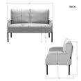 thumbnail image 2 of BSHTI 45.7" Metal Frame Loveseat Couch – Solid Wood & Iron Combination, High-Density Foam Seat, Removable Washable Back Cushion, for Small Spaces, Apartments，Light grey, 2 of 13