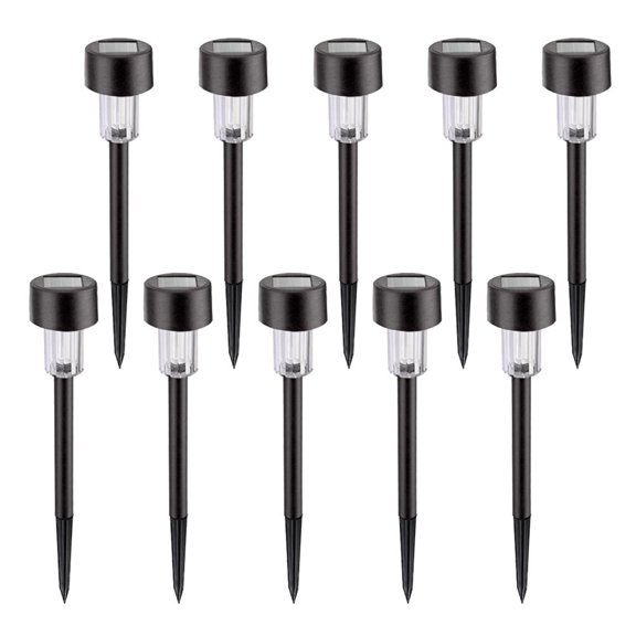 10 luces solares para exteriores, con forma de antorcha, para jardín, camino de entrada (luz blanca)