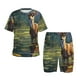 thumbnail image 1 of Balery Peaceful Deer Lily Pond Conjunto de Pijama Infantil de Manga Corta con Estampado – Ropa de Dormir de Algodón Suave-Small, 1 of 6