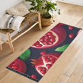 thumbnail image 6 of Red Pomegranate on Black Bedroom Runner Rug 2'x 6' Non Slip Carpet Indoor Home Area Rug Living Room, 6 of 8