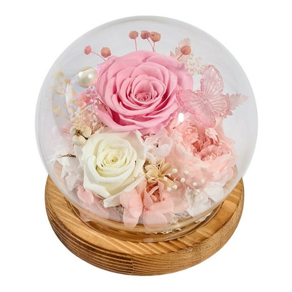 MixMart Birthday Gifts for Women Preserved Real Rose Flowers in Glass Dome, Forever Eternal Rose Gift for her Mom Wife Girlfriend on Christmas Birthday Anniversary