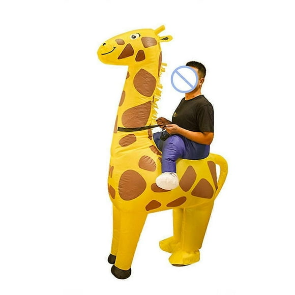 Inflatable Giraffe Costume Adults Costume Stage Performance Props Party Family Yard Christmas Cosplay Carnival Supply Yellow L_Perfect Gift