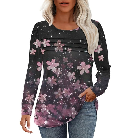 Fall Savings fanshangmao Women's Tops Fall Casual Women's Shirts Casual Womens Tops Casual Long Sleeve Fall Shirts for Women my items out for delivery