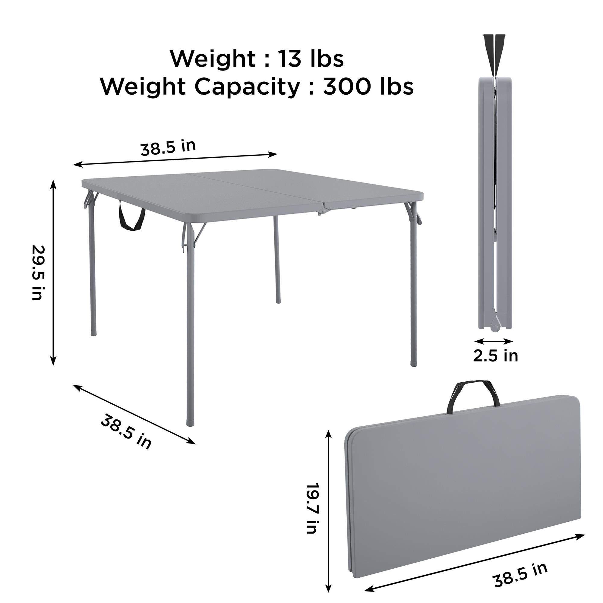 COSCO XL 38.5 in. Fold-in-Half Card Table, Gray photo 6