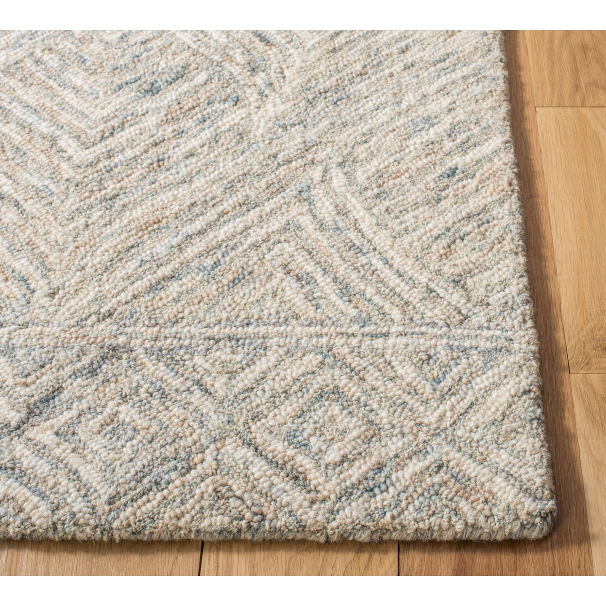 SAFAVIEH Ikat Hartley Geometric Wool Area Rug, Beige/Grey, 8' x 10'