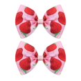 thumbnail image 1 of Pinzas para el pelo de fresa para niñas – 2 piezas de pinzas de cocodrilo con lazo rosa fresa, pinzas para el pelo con lazo, pasadores para el pelo de frutas para niñas, accesorios para el pelo para n, 1 of 2