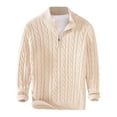 thumbnail image 5 of JTieacloth Mens Sweater Coats Autumn And Winter Warm Turtleneck Sweater Half Turtleneck(Beige), 5 of 6