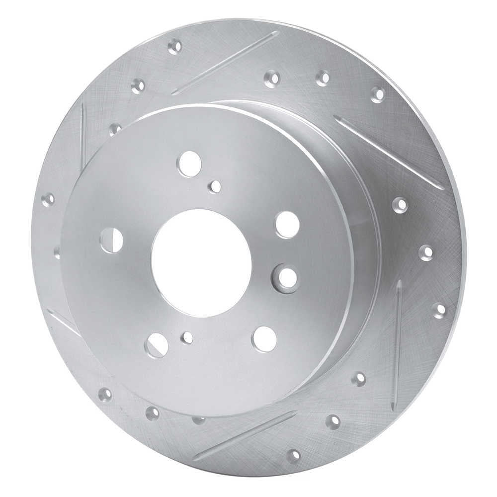Dynamic Friction Company 631-76079L DFC Brake Rotor - Drilled And Slotted - Silver
