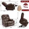 thumbnail image 5 of Power Lift Recliner Chair Sofa with Massage and Heat for Big and Tall Elderly,Infinite Positions,Single Motor,Cup Holders,and USB Ports,Faux Leather Home Theater Seat, 5 of 7