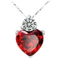 thumbnail image 2 of LYTiang 925 Silver Red Garnet Heart Pendant Necklace Valentine Gift Women's Chains, 2 of 3