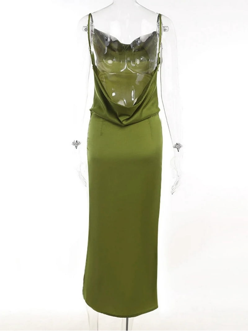 navy blue dress for baby girl LONG BACKLESS SLIP DRESS IN CREAM – www.flowfemme.com main image 1