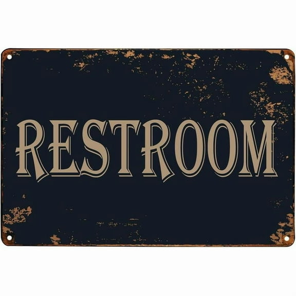 8 x 12inch Restroom Vintage Metal Sign Bathroom By Signs for Offices Businesses Restaurants 8X 12 Inch (1 Pack)