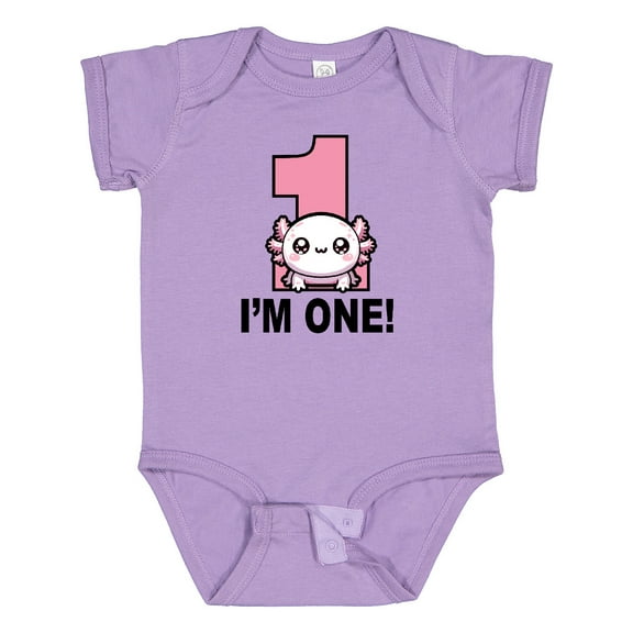 Inktastic 1st Birthday Axolotl One Year Old Girl Girls Baby Bodysuit