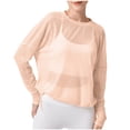 thumbnail image 2 of Xuyuer Women's Four Seasons Long Sleeve Sheer Workout Top Yoga Coverups Breathable Athletic Soft Comfy Loose Sprots Exercise Solid Color Tee Shirt, 2 of 8
