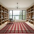 thumbnail image 2 of ODIKA 9'x12' Washable Area Rug Tartan Layered Mini Grid Borders Border Welcome Lettering Plaid Flowing Dynamic for Great Room, Indoor Concept, Large Living Low Pile, Flatwoven, 2 of 7