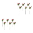 thumbnail image 4 of Inteprter 6 piezas de flores artificiales decorativas de rama de flores falsas Rosa roja 2Conjunto, 4 of 6