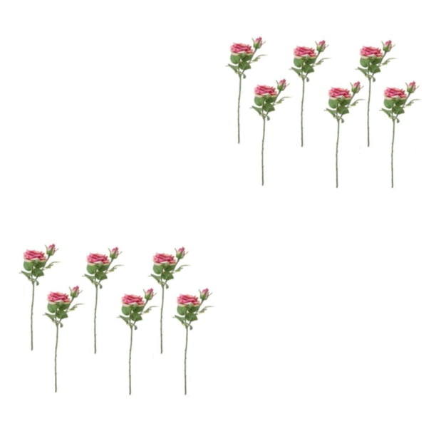 Rama de flor falsa Yuarrent 6 piezas Rosa roja