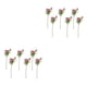 thumbnail image 3 of Injueey 6 piezas de tela falsa flor rama simulación decorativa boda fiesta escritorio flores artificiales ornamento rosa rojo Rosa roja 2piezas, 3 of 4