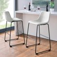 thumbnail image 1 of 30" Industrial Faux Leather Barstools, Set of 2 - Grey, 1 of 4