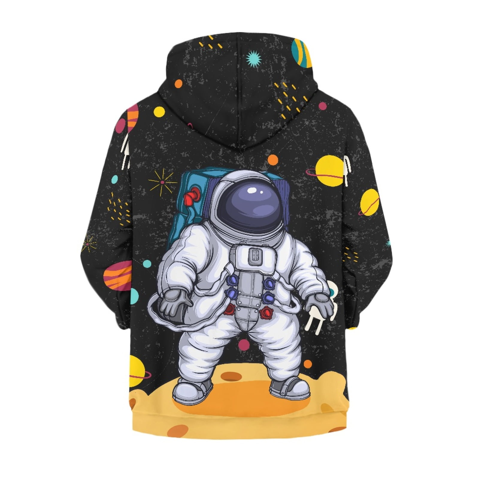 Xoenoiee Astronaut Print Teens Zip Up Hoodie Kids Unisex Hooded