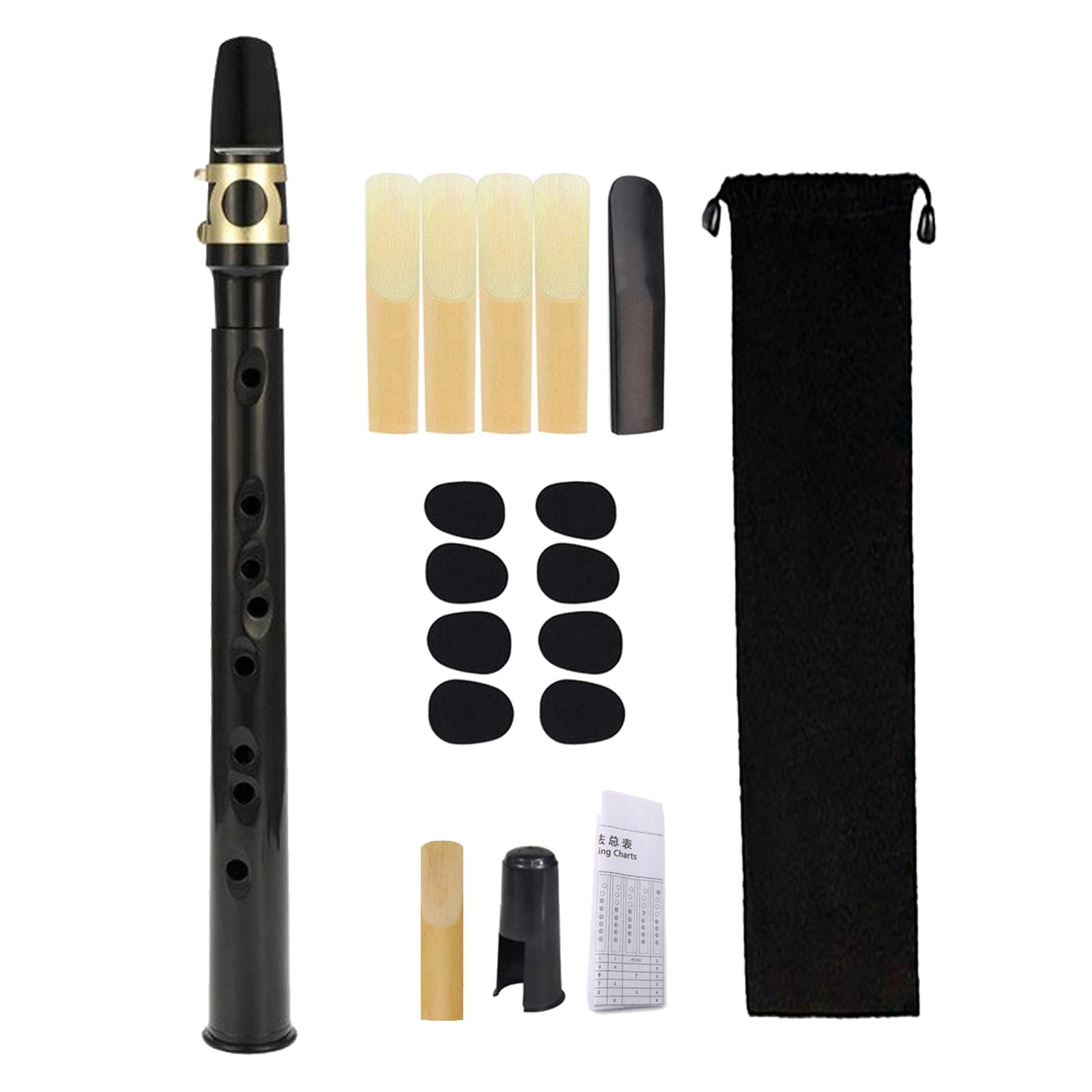 Pocket Saxophone with Mouthpiece Reeds Easy to Play Mini Sax Woodwind Instrument Portable Saxophone for Amateurs Kids Adult black