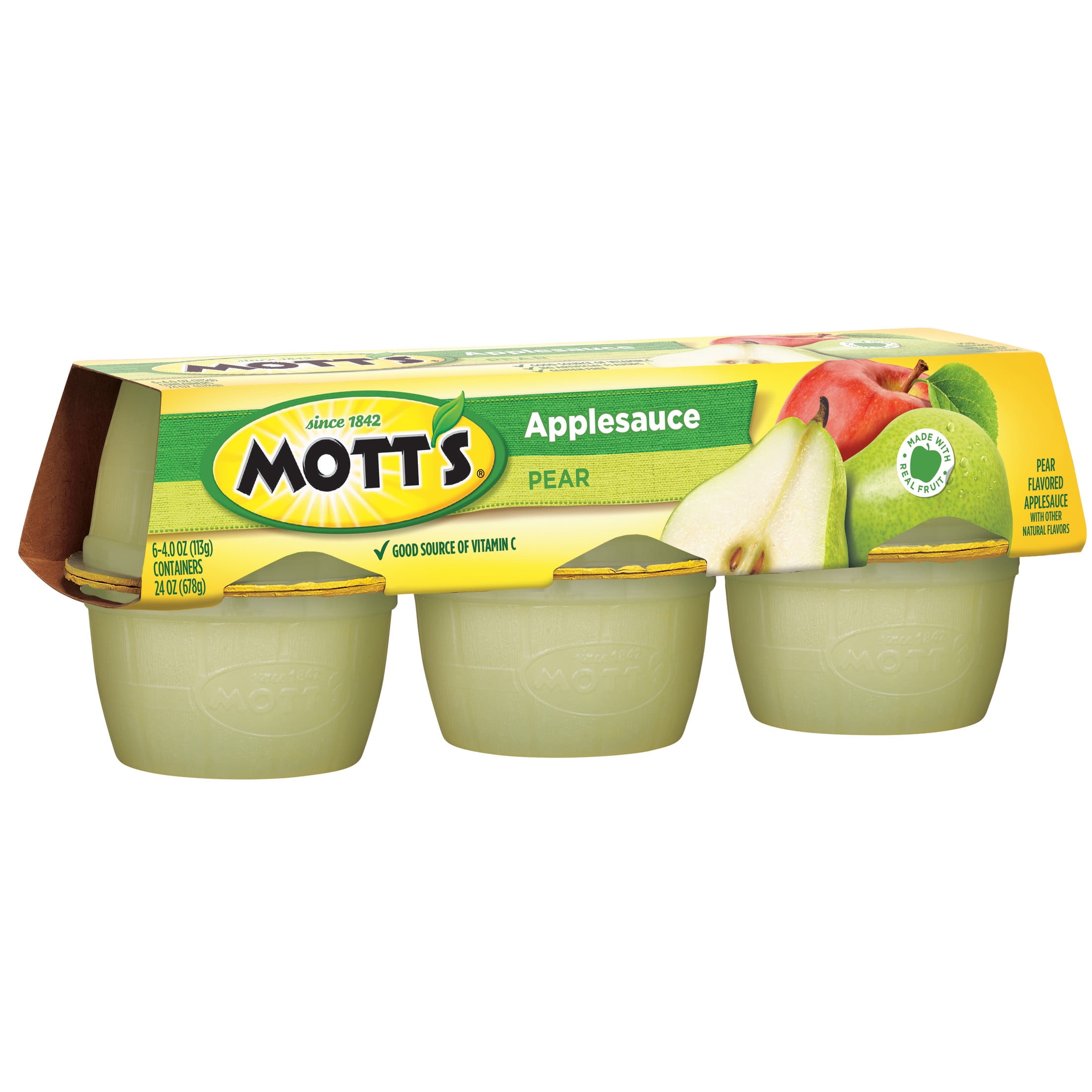 Mott's Pear Applesauce, 4 Ounce Cups, 6 Count