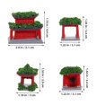 thumbnail image 2 of Pavilion Adornment Mini Garden Decoration Chinese House Pavilion Model Indoor Use Resin Statue 4Pcs, 2 of 4