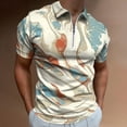 thumbnail image 2 of Marble Texture Men Zipper T-shirt Summer Casual Short Sleeve T-shirt Top, 2 of 7