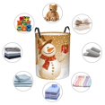 thumbnail image 6 of Fotbe Christmas Snowman Gift Laundry Basket with Handles, Waterproof Large Laundry Hamper, Wash Bag for Corner Dorm, Rolling Laundry Basket with Handles-Medium, 6 of 8