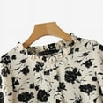 thumbnail image 5 of ZANZEA Womens Vintage Floral Printed 3/4 Sleeve Ruffles Casual T Shirt Holiday Loose Blouse Tops, 5 of 8