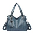 thumbnail image 1 of Bolsos de mano para mujer, bolso con asa superior, bolso informal, bolso de mano de gran capacidad para desplazamientos Azul, 1 of 9