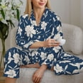 thumbnail image 6 of Daiia Lilies Flowers for Women's Long-Sleeved Pajama Set – Soft & Comfortable Sleepwear Button-Up Pajamas Cozy Lounge Wear-X-Large, 6 of 7
