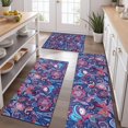 thumbnail image 2 of Blue Pioneer Flower and Paisley Pattern Kitchen Rugs Sets Of 3,Kitchen Runner Rugs Non Skid Washable,Decorative Kitchen Floor Mats for Kitchen,Sink,Laundry,17"x30"+ 17"x47" + 17"x59", 2 of 6