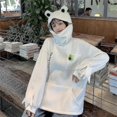 thumbnail image 5 of Winter Warm Fleece Hoodie - Frog Design, Thick and Oversized Sweatshirt Outwear, 5 of 5