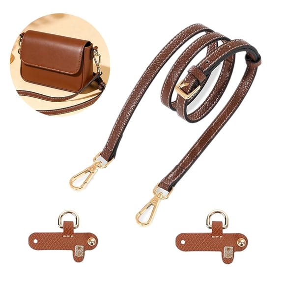 JOWNEEL Adjustable Leather Strap Kit for Mini Bags, Perfect Replacement for Women's Mini Shoulder Bags(brown)