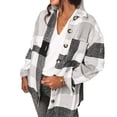 thumbnail image 4 of Camisas de abrigo a cuadros de moda para mujer, abrigo informal con estampado de cuadros, abrigo informal para mujer, camisas con bolsillo para mujer, abrigo probado profesionalmente, 4 of 6