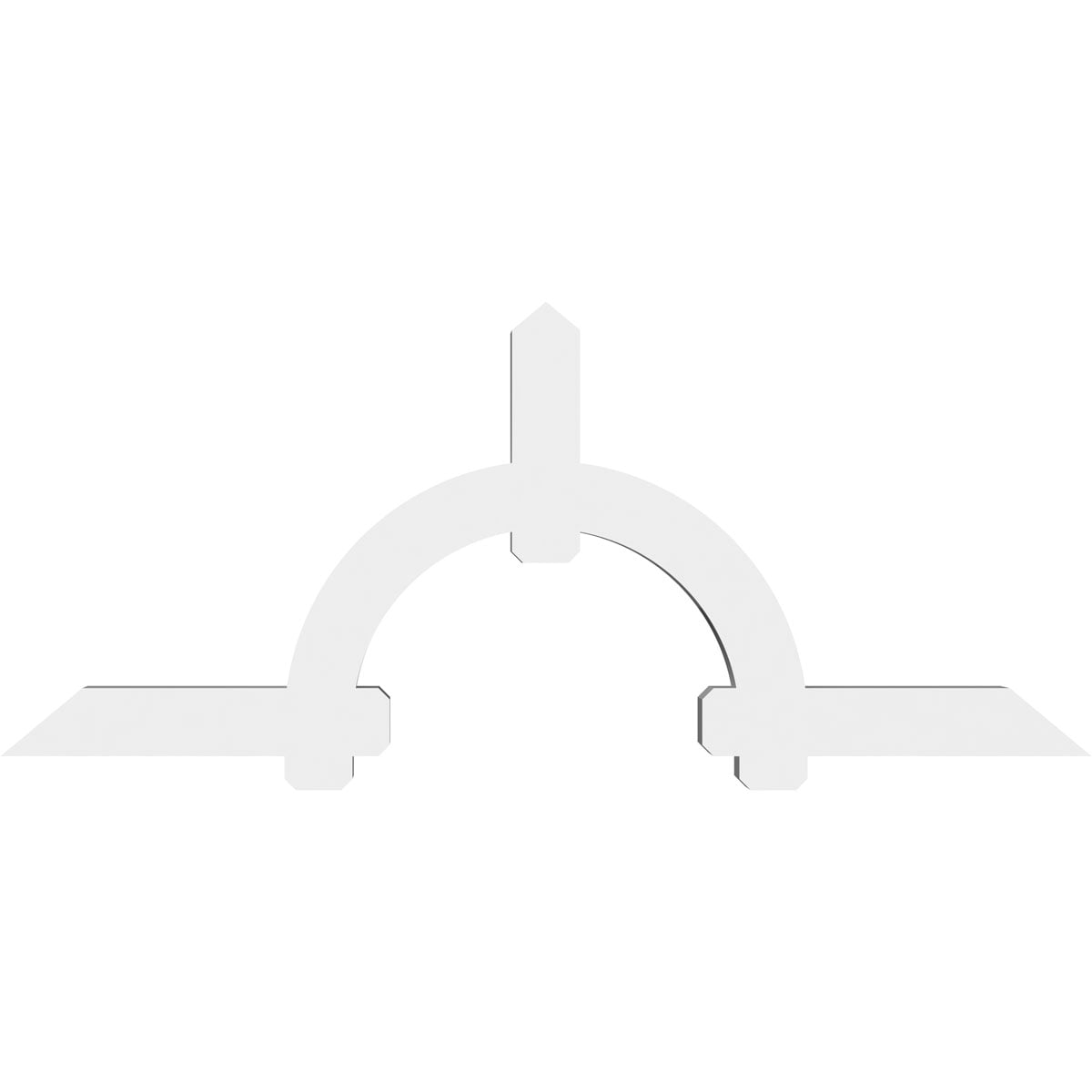 96"W x 40"H x 6"D x 6"F, 10/12 Pitch, Ericson Architectural Grade PVC Gable Bracket