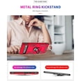 thumbnail image 2 of REQO Designed for Google Pixel 6a Case with HD Screen Protector, Military-Grade Metal Ring Holder Kickstand 15ft Drop Tested Shockproof Cover Case for Pixel 6a Red, 2 of 7