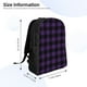 thumbnail image 4 of Disketp Purple Black Plaid Mochila Unisex de Apertura Lateral Completa, Mochila para Laptop para Escuela, Trabajo y Viajes, 4 of 8