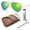 Matte Gold Frame | Green Flash Lens, variant on RB3025 AVIATOR FLASH LENSES Pilot Shaped Non-Polarized Sunglasses for Men & Women - Includes Official RAYBAN Eyewear Kit - Ideal Formal & Casual Wear Sunglasses - Copper Flash Lens