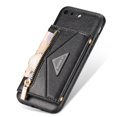 thumbnail image 6 of Dteck Card Holder Wallet Zipper Back Case for Apple iPhone 7 Plus 5.5-inch,iPhone 8 Plus Shockproof Rubber Silicone Leather Card Pocket Hybrid Kickstand Cover with Cross Body Shoulder Strap,Black, 6 of 8