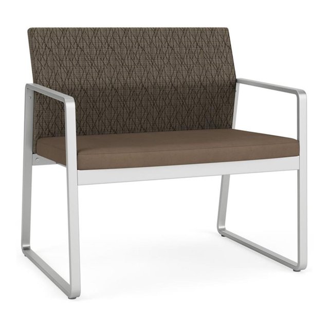 Chaise Bariatrique d'Attente pour Réception Gansett / Acier Argenté / Brun / Brun