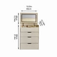 thumbnail image 6 of 3-in-1 Vanity Desk with Mirror And Lights, Small Vanity Dresser Set with Visible Glass Tabletop, 3 Drawers, Storage Bench, 3-color Lighting Mirror, Suitable for Bedroom,Walnut, 6 of 10
