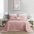 thumbnail image 1 of HZ HY Oversized King Bedspread 128x120 Extra Wide Shabby Chic Rustic Look Enzyme Washed Ultra Soft Lightweight Reversible CottonPolyester 5 Piece Misty Rose, 1 of 1