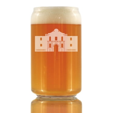 Bevvee Beer Can Pint Glass 16 oz Alamo Texas Enthusiast Gifts Beer Glasses
