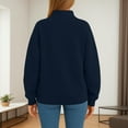 thumbnail image 5 of Womens Oversized Mock Neck Sweatshirts,Long Sleeve Pullover Plus Size Thick Tops,2025 Casual Fall Winter Outfits With Pockets Navy L, 5 of 7