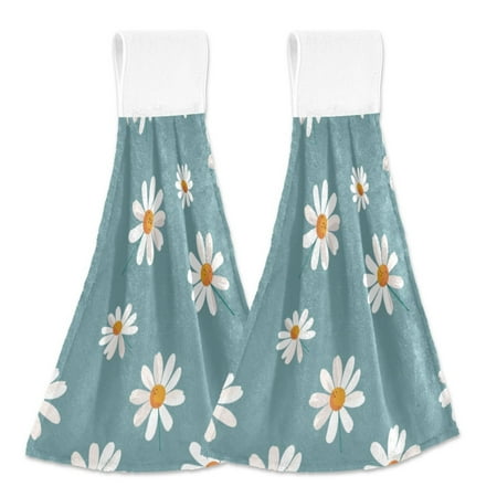 

2 Bathroom Towels Kitchen Towels 18.2x14In Velcro Hand Wipes Dish Cloths & Dish Towels Washroom Towels Face Towel Hand Wipes Cartoon White Chrysanthemum
