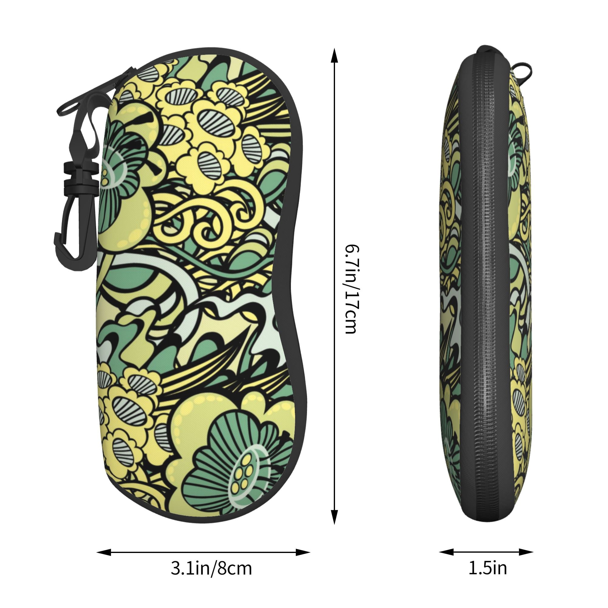 ZICANCN Sunglasses Soft Case, Abstract Floral Green Flower